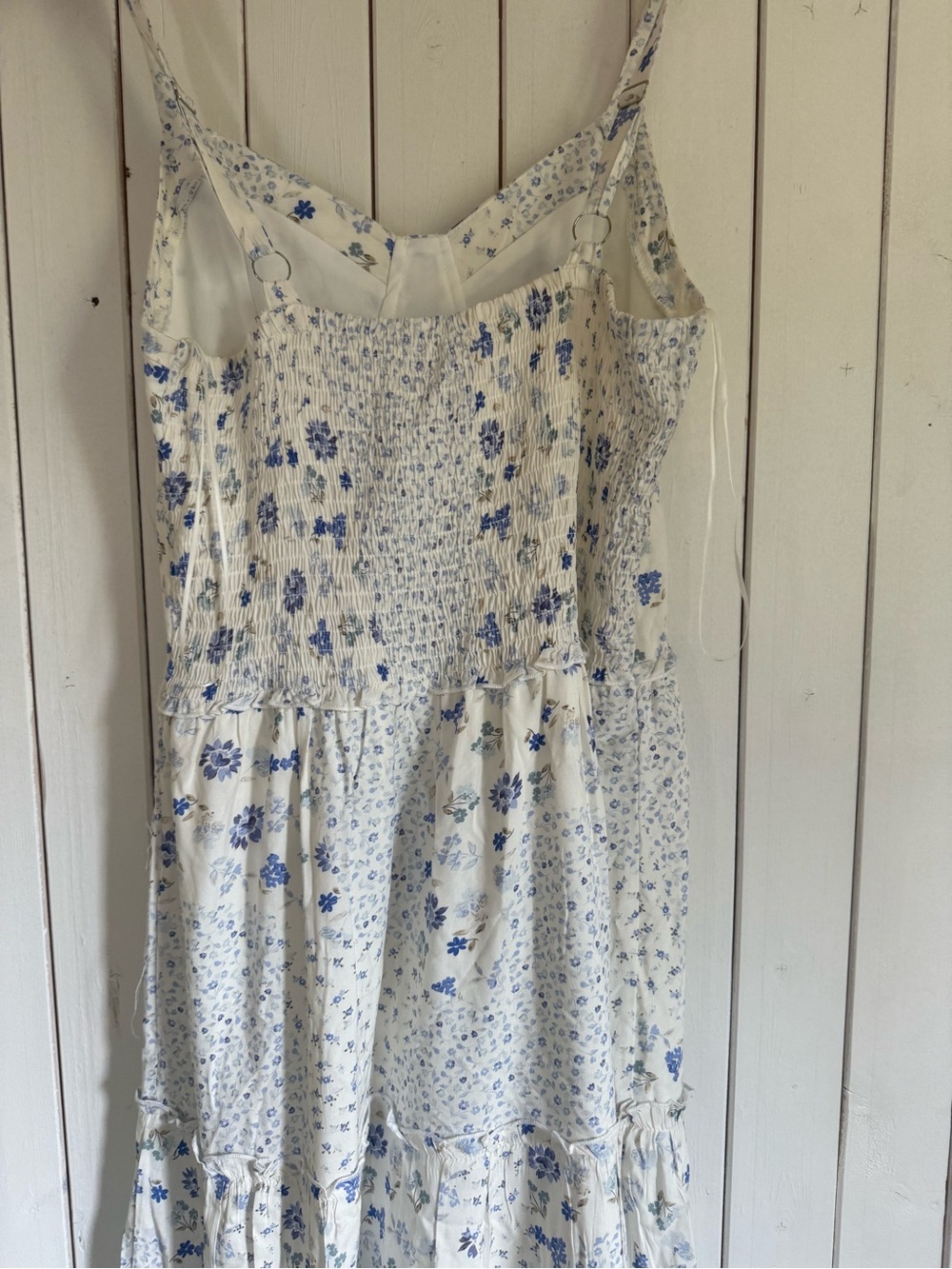 White and Blue Floral Maxi Dress by - Picture 4 of 5